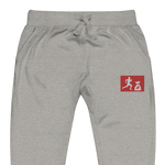 "Run it up Stamp" Grey (Black logo) Embroidered fleece sweatpants