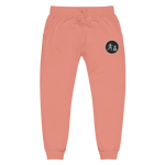 W. "Run it up stamp" Dusty rose (Black logo) Embroidered fleece sweatpants