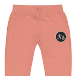 W. "Run it up stamp" Dusty rose (Black logo) Embroidered fleece sweatpants