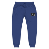 "Run it up Stamp" Blue (Black logo) Embroidered fleece sweatpants
