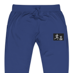 "Run it up Stamp" Blue (Black logo) Embroidered fleece sweatpants