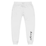 "Benji" White (Black logo) Fleece Sweatpants