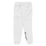 "Benji" White (Black logo) Fleece Sweatpants