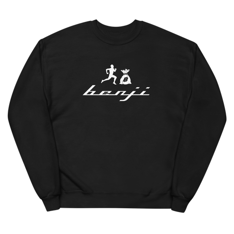 "Original Benji" Black (White logo) Unisex fleece sweatshirt