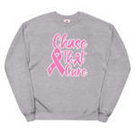 "Chase that cure" Grey (Pink logo W/ White trim) Unisex sweatshirt