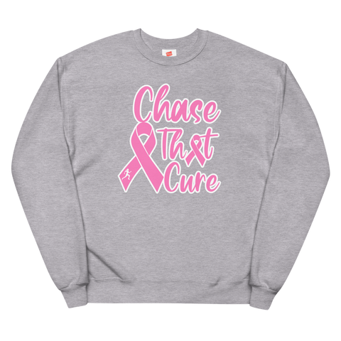 "Chase that cure" Grey (Pink logo W/ White trim) Unisex sweatshirt