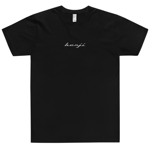 "Single Benji" Black (White logo) Embroidered T-Shirt