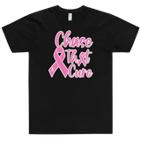 Original Black "Chase That Cure" (Pink/White Outline) logo Unisex T-Shirt