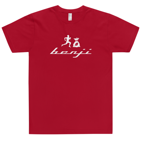 "New Benji" Red (White logo) T-Shirt