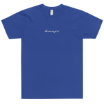 "Single Benji" Blue (White logo) Embroidered T-Shirt