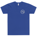 "Run it up circle" Blue (White logo) Embroidered T-Shirt