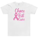 Original White "Chase That Cure" (Pink/White Outline) Unisex T-Shirt