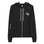 "Run it up" Black (White logo) W/ Side logo Zip-up Hoodie