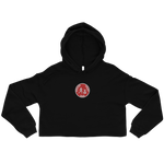 W. "Cir. CTB" Black (Red logo) Embroidered Crop Hoodie
