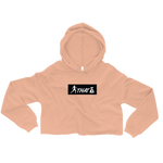 "W. Sup. Chase That bag" Peach (Black logo) Crop Hoodie