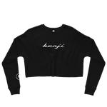 "W. Benji/Runitup" Black (White logo) Crop Sweatshirt