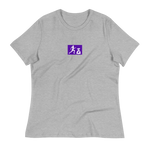 W. "Sup. Run it up" Grey (Purple logo) Women's Relaxed T-Shirt