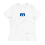 "Sup. Run it up" White (Blue logo) Women's Relaxed T-Shirt